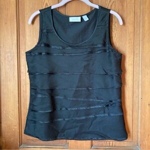 Chico’s Tiered Layers Black Sleeveless Top 1 (Medium/8)